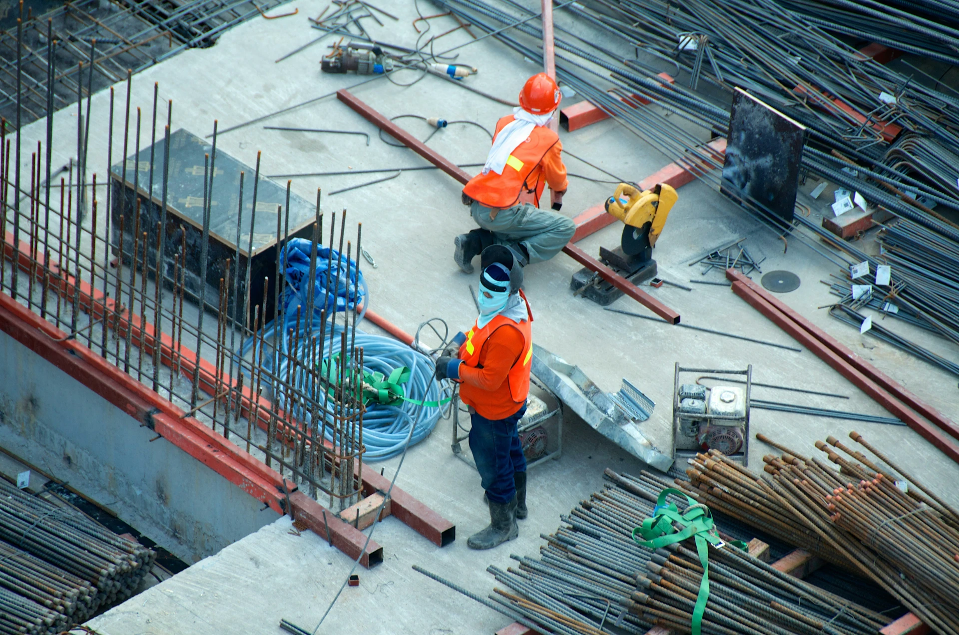 Construction professional working at a building site